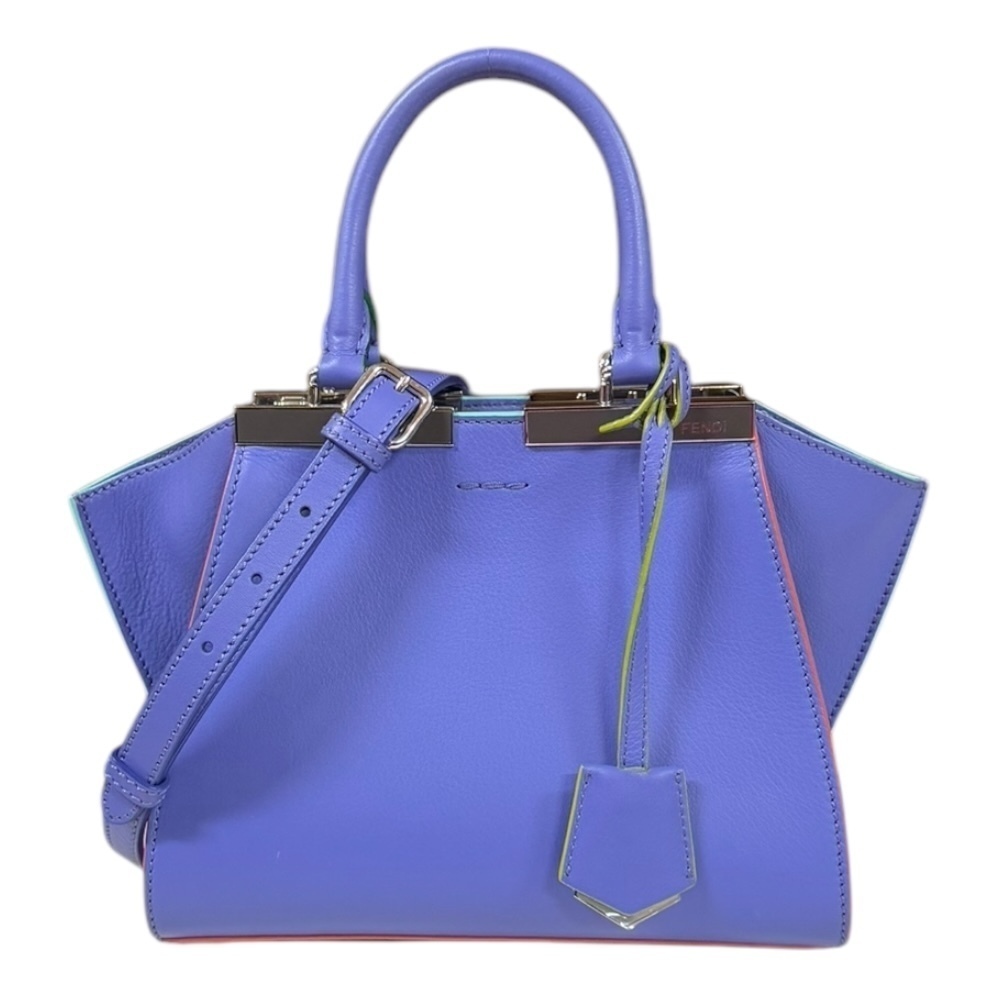 Fendi Trois Jours Shoulder Bag Leather Purple